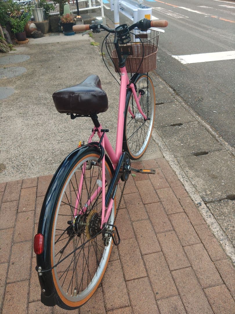 MINI　シティサイクル　ピンク　26インチ　6段ギア　可愛い自転車　持帰り専用
