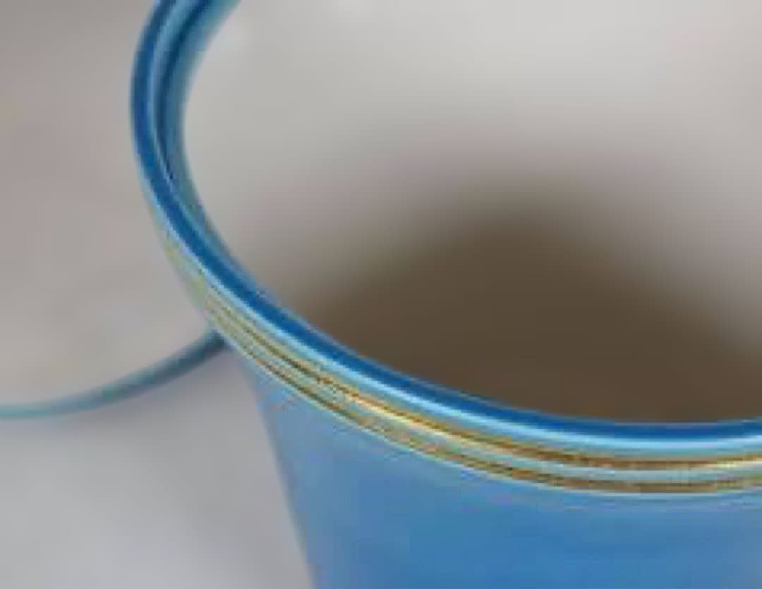 末広水指』塗替蓋付』　 中村翠嵐の「翠嵐窯」 『浅黄交趾』の青色の陶器