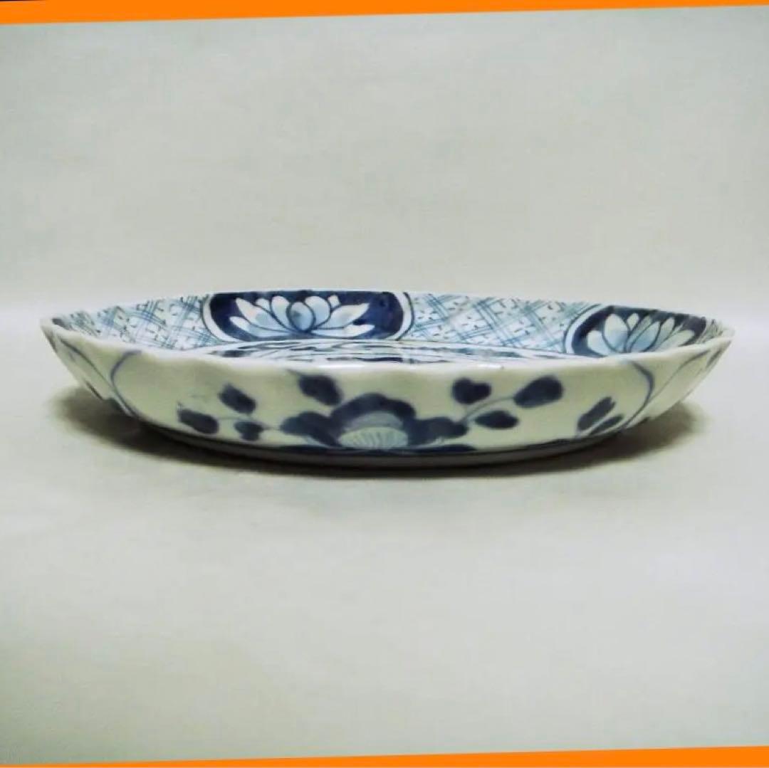 @110『中国美術 獅子 花唐草 輪花皿』　/骨董品 古美術 アンティーク