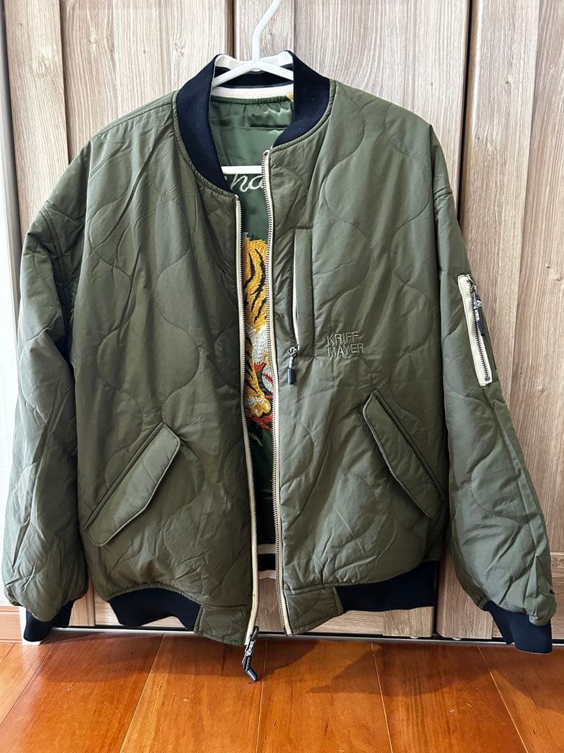 （ブラックチェリー）リバーシブルスカジャン 虎刺繍