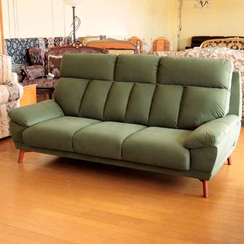 3Pソファモスグリーンソファ ハイバックソファ