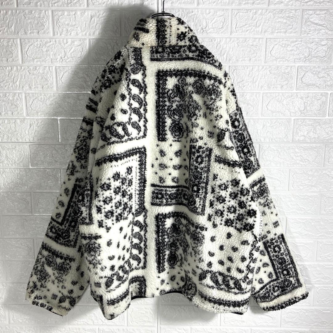 【希少XL】FTC エフティーシー ペイズリー リバーシブル ボアジャケット