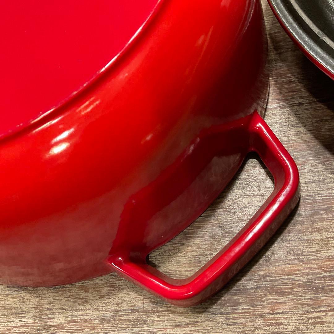 極美品！26cm ストウブ 浅型 シャロー ラウンド ココット チェリー