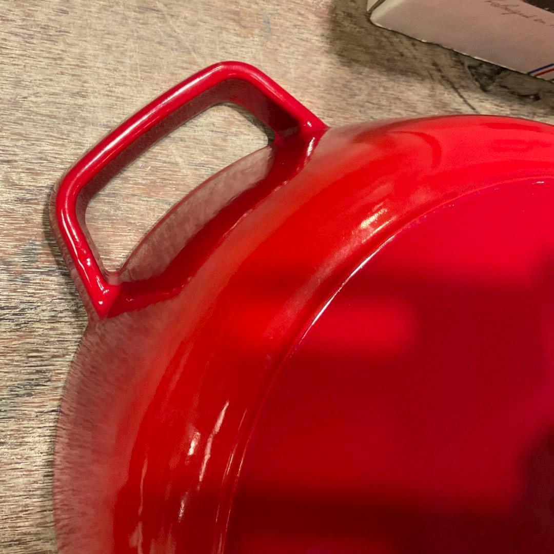 極美品！26cm ストウブ 浅型 シャロー ラウンド ココット チェリー