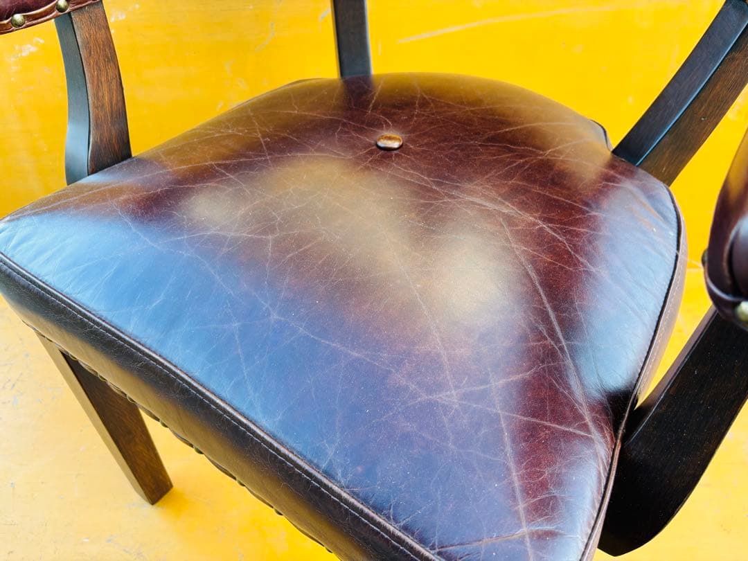 J54★HALO★ハロ ナポレオン ダイニングチェア 本革 英国アンティーク