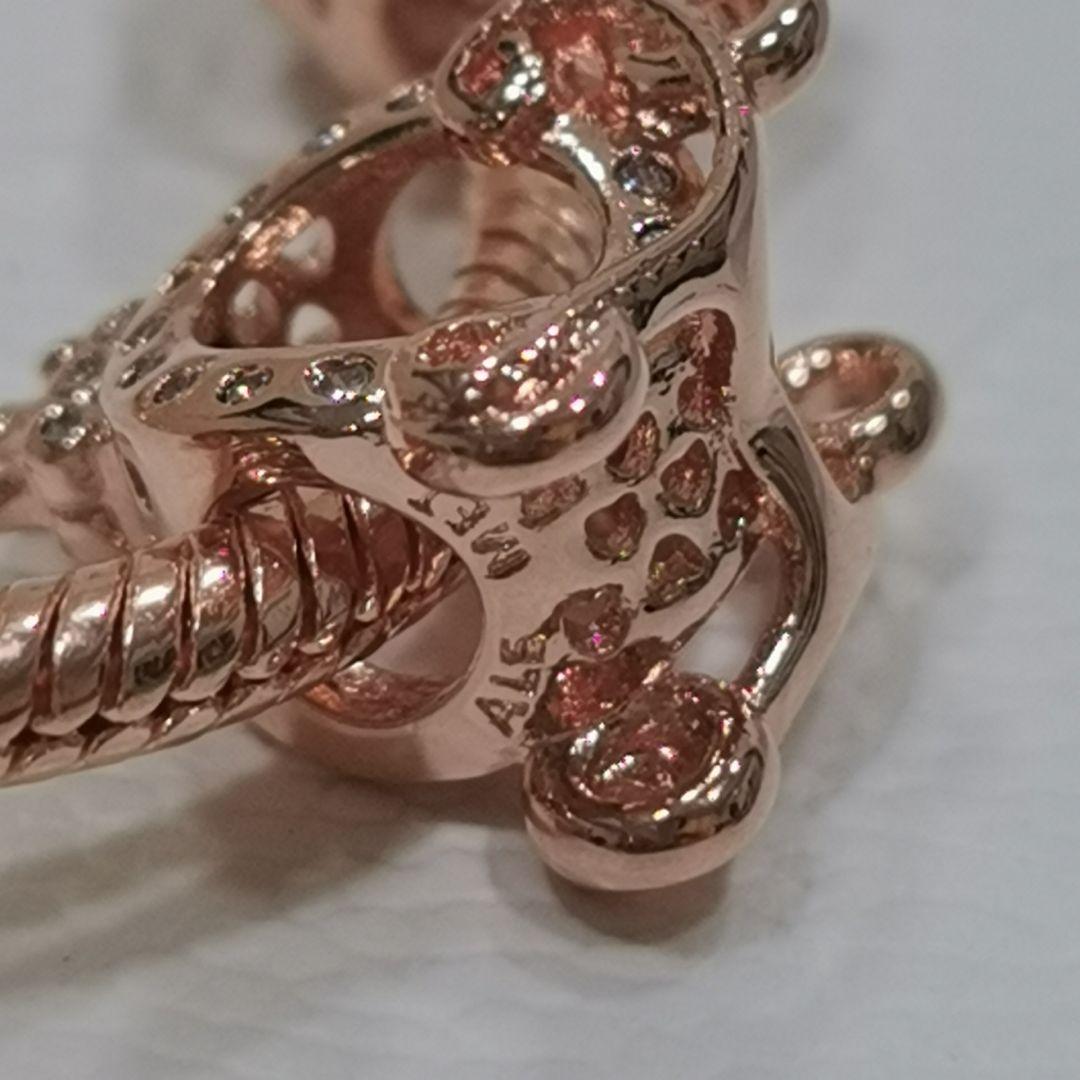 Pandora ローズゴールド ブレスレット ダイヤが埋め込まれたビーズで