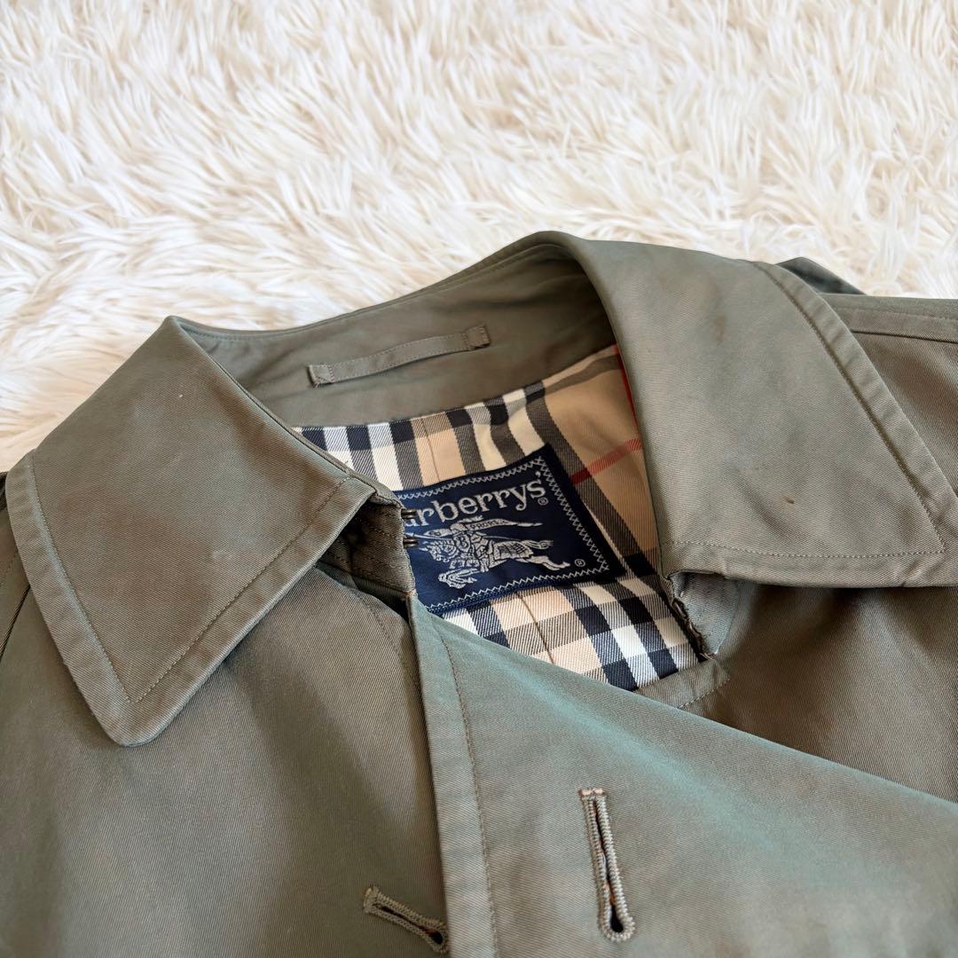 【人気定番】バーバリー トレンチコート ノバチェック ヴィンテージ カーキ M