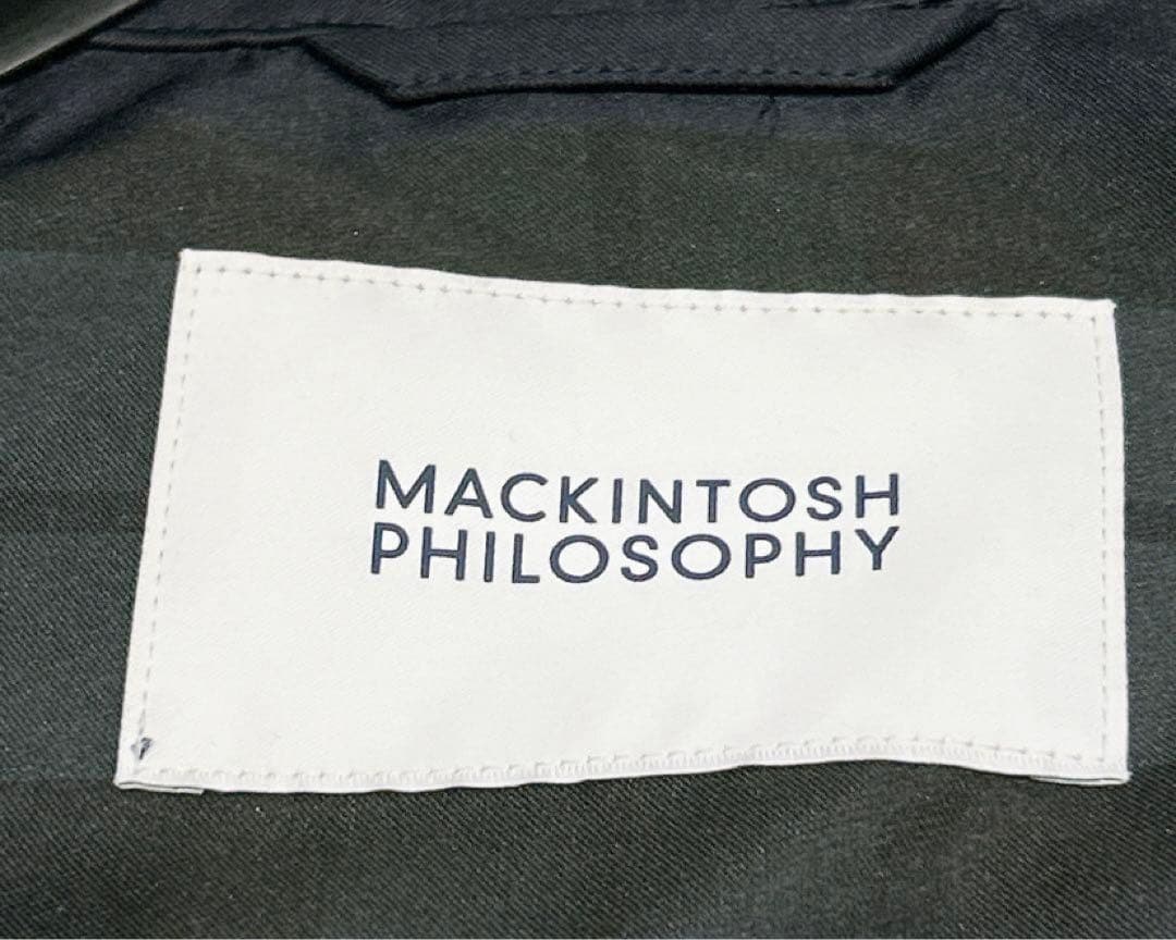 【中古・美品】マッキントッシュ　ステンカラー　ロングコート　レディース　ネイビー