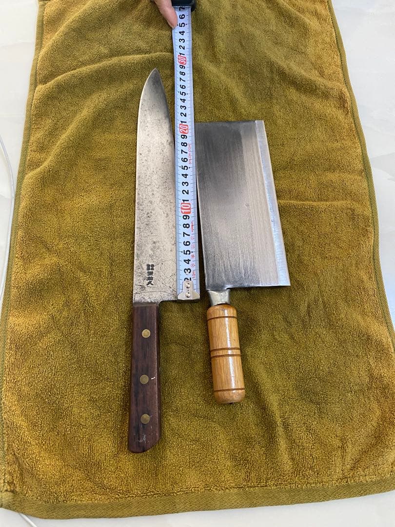 14本の本焼き包丁セット鹿皮のカバン付き