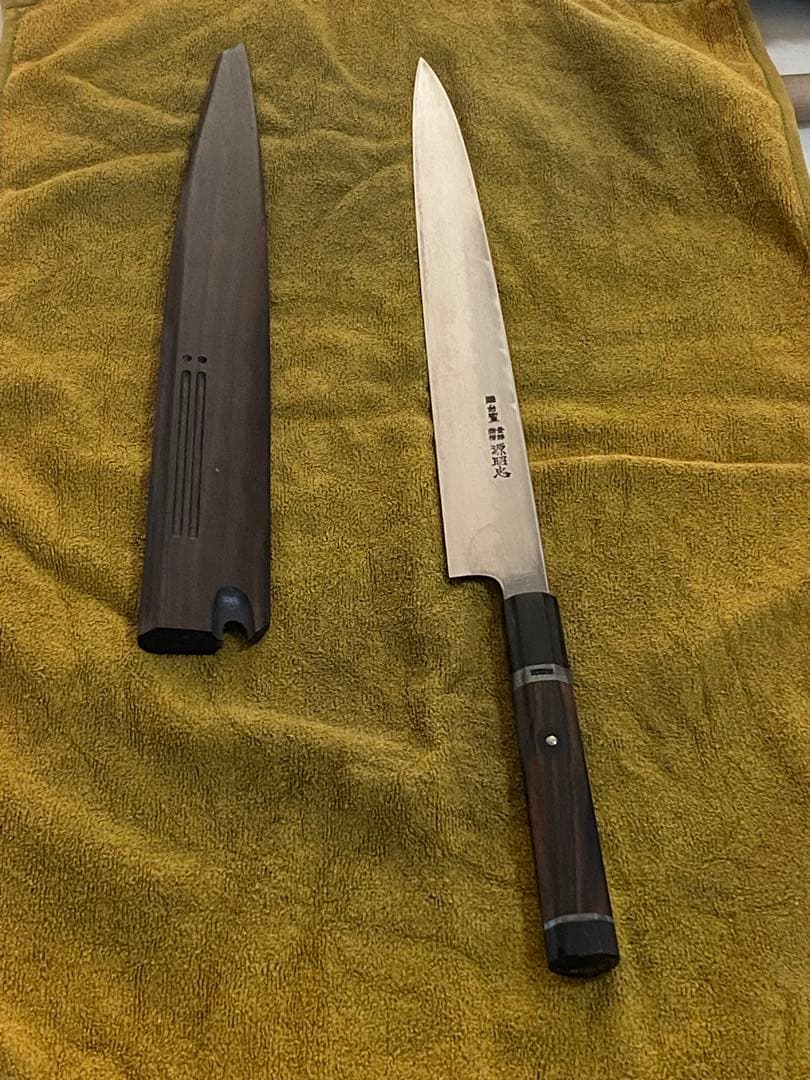 14本の本焼き包丁セット鹿皮のカバン付き