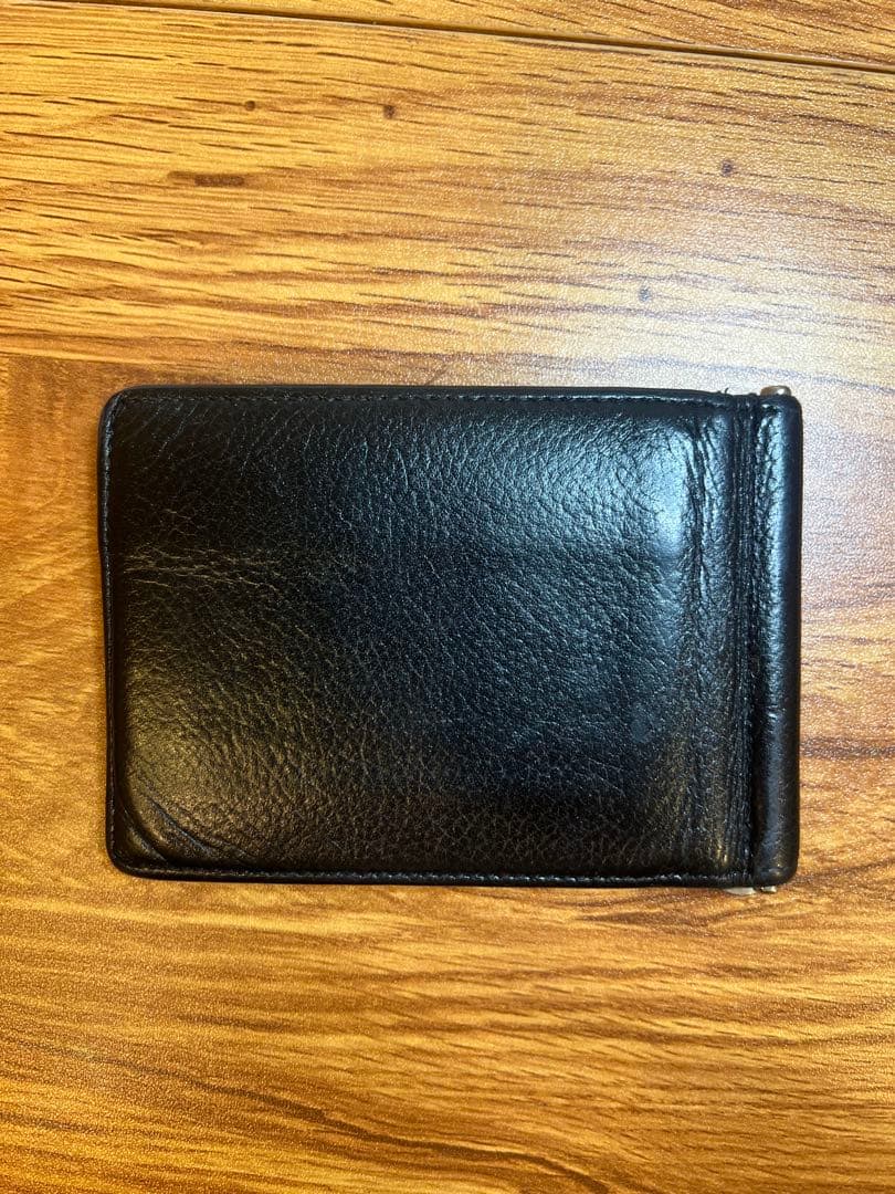 BALENCIAGA ブラック レザー マネークリップ