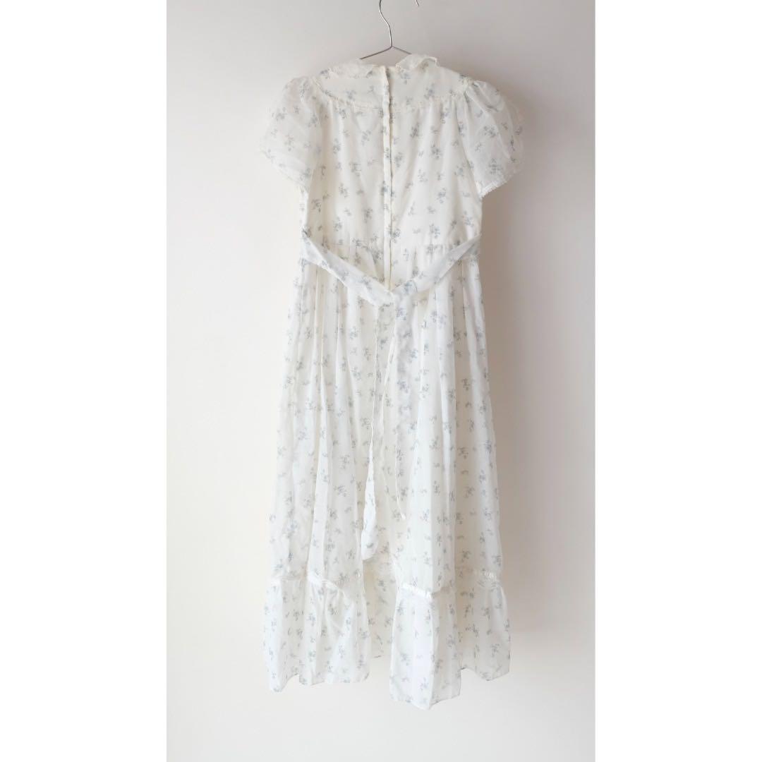 70s GUNNE SAX キッズ 花柄 レース ロング ワンピース ドレス