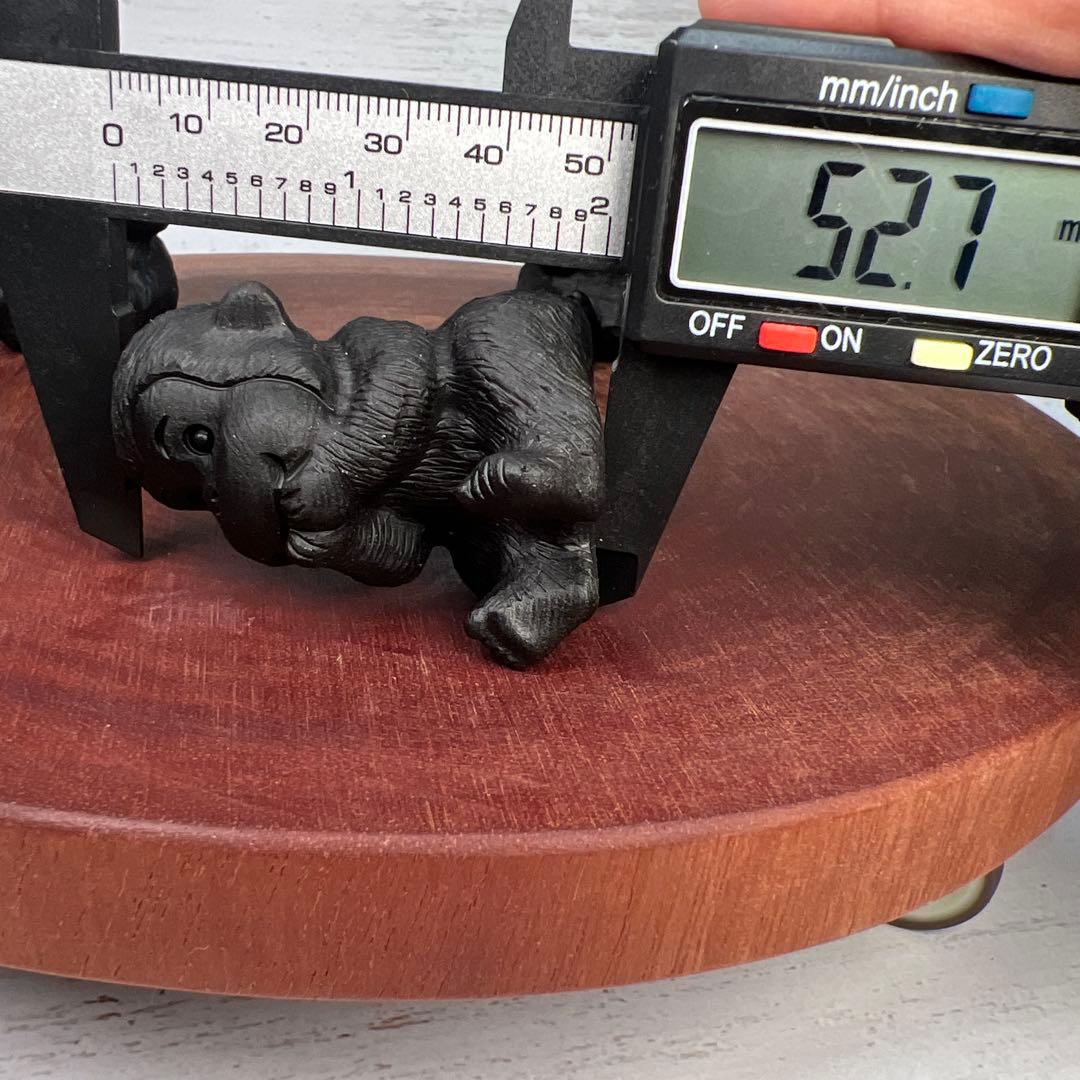 天然石　三猿　オブシディアン