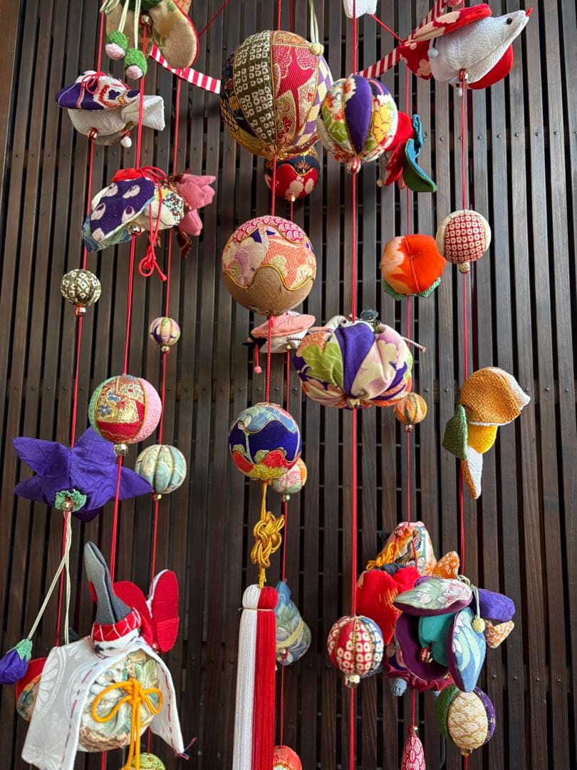 さげもん　雛飾り　お雛様　吊るし飾り　一点物　ハンドメイド　正絹　縮緬細工　鞠