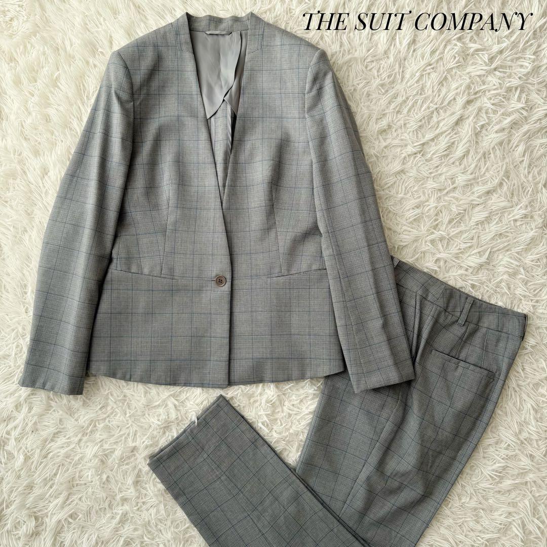 THE SUIT COMPANY she セットアップスーツ ノーカラーチェック