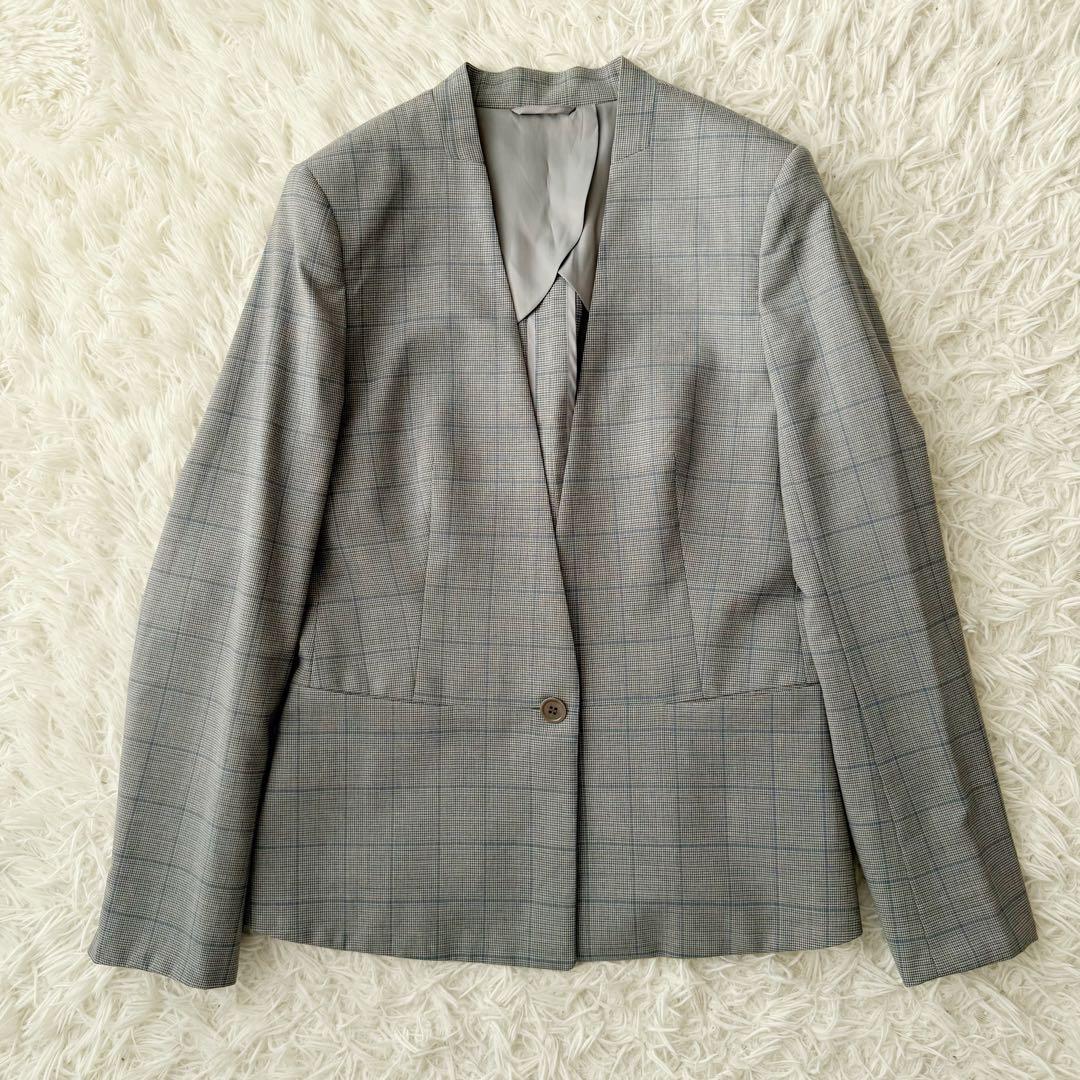THE SUIT COMPANY she セットアップスーツ ノーカラーチェック