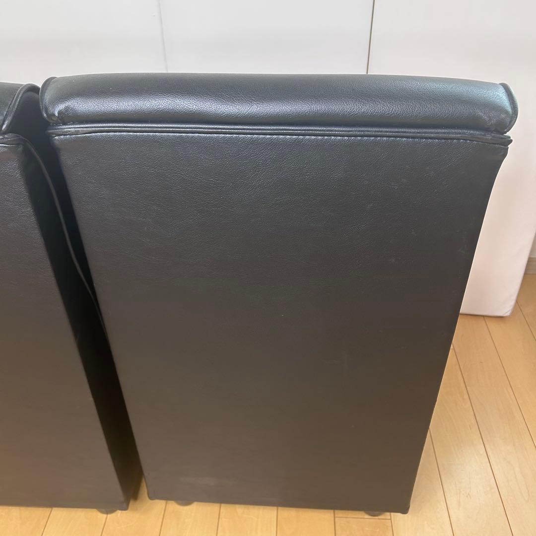 PROCEED業務用　1人掛けソファ レザー調　2脚セット　送料込　ブラック