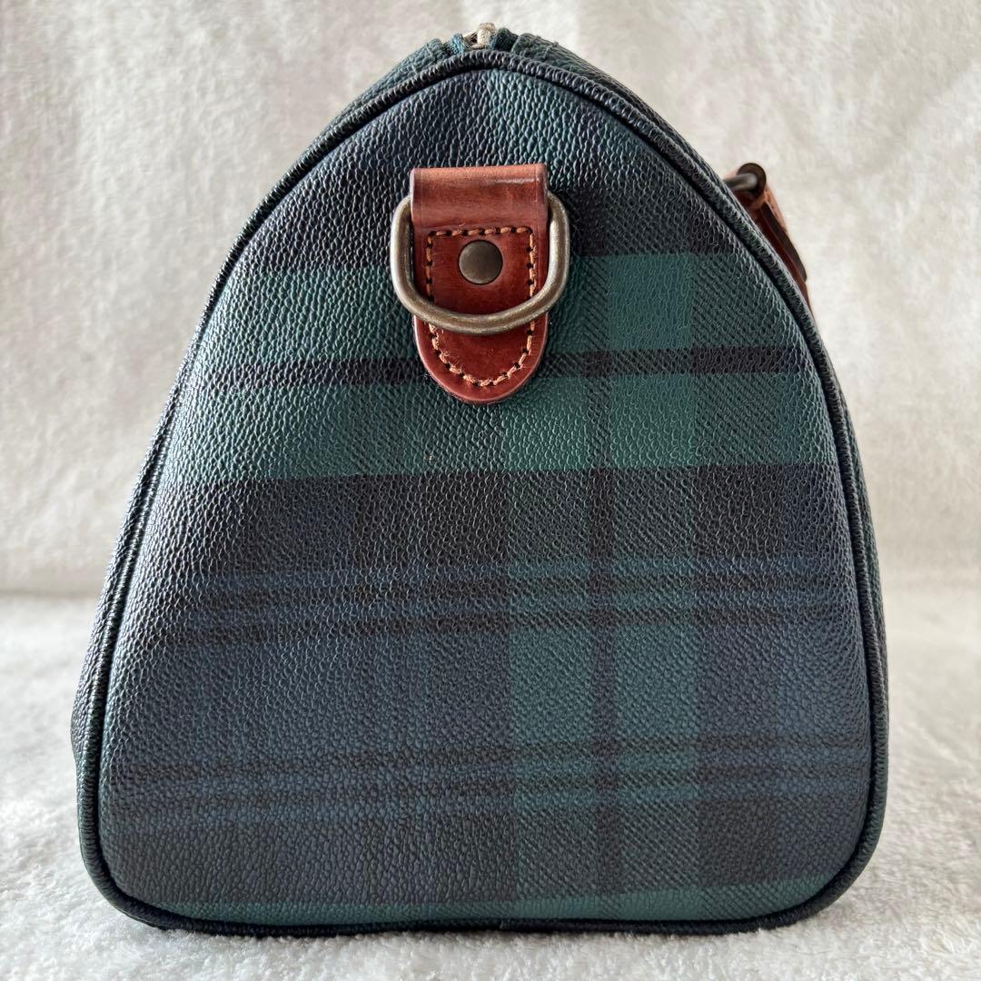 ✨️美品 ポロラルフローレン ブラックウォッチ ミニボストンバッグ PVC 緑