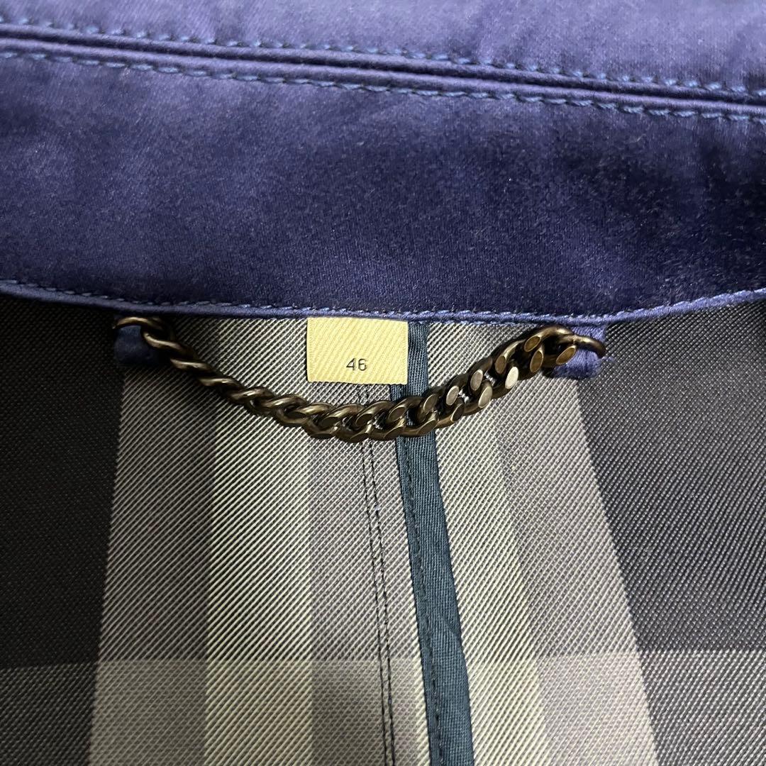 希少極美品　バーバリーロンドン　トレンチコート　ノバチェック　ブルー　46サイズ