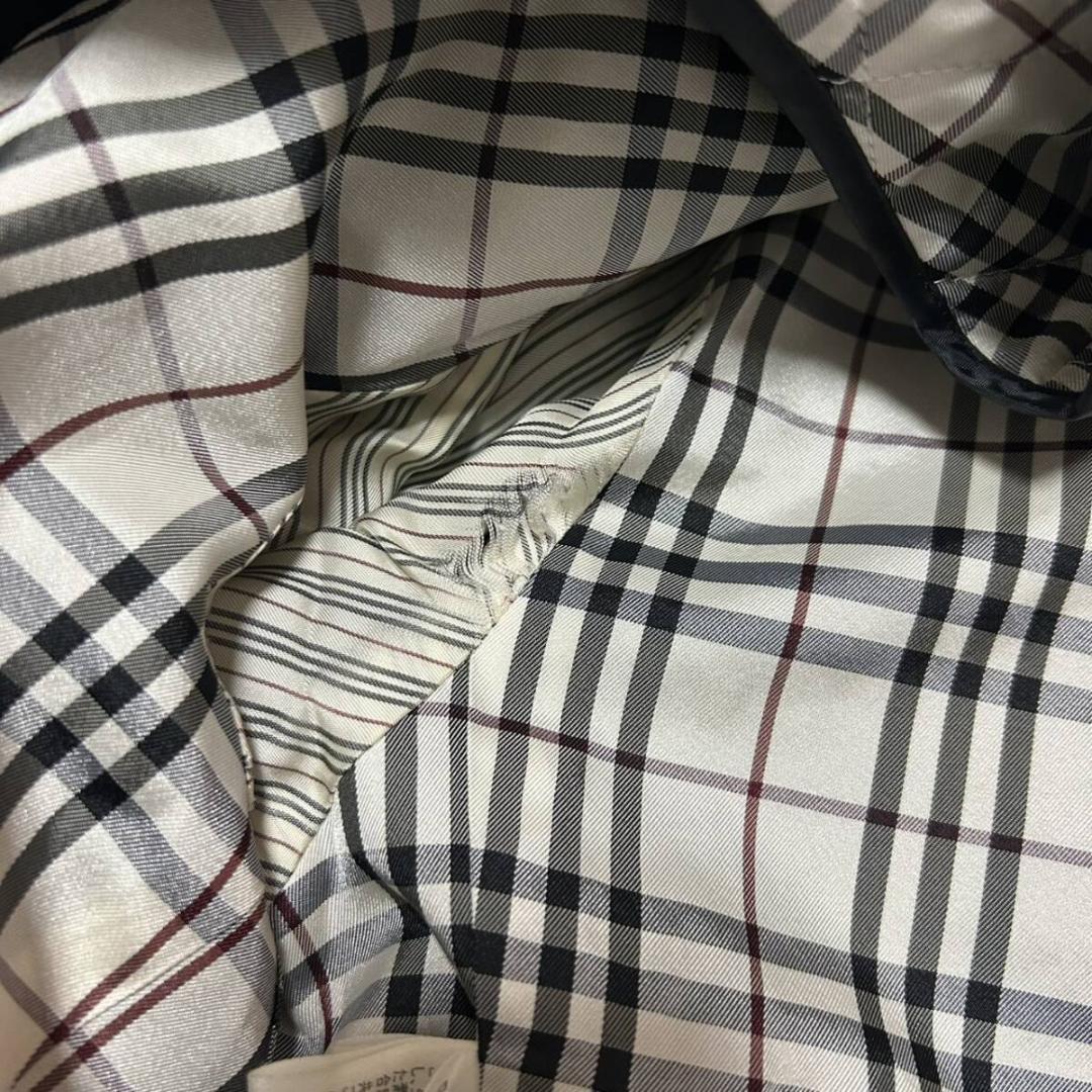 【美品/LL】バーバリーブラックレーベル トレンチコート ノバチェック 黒 比翼