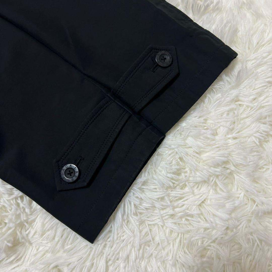 【美品/LL】バーバリーブラックレーベル トレンチコート ノバチェック 黒 比翼