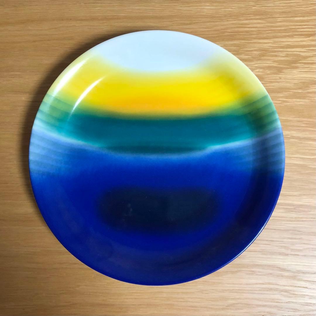 九谷焼 人間国宝 三代 徳田八十吉 圓山窯造 耀彩 旭光色絵皿