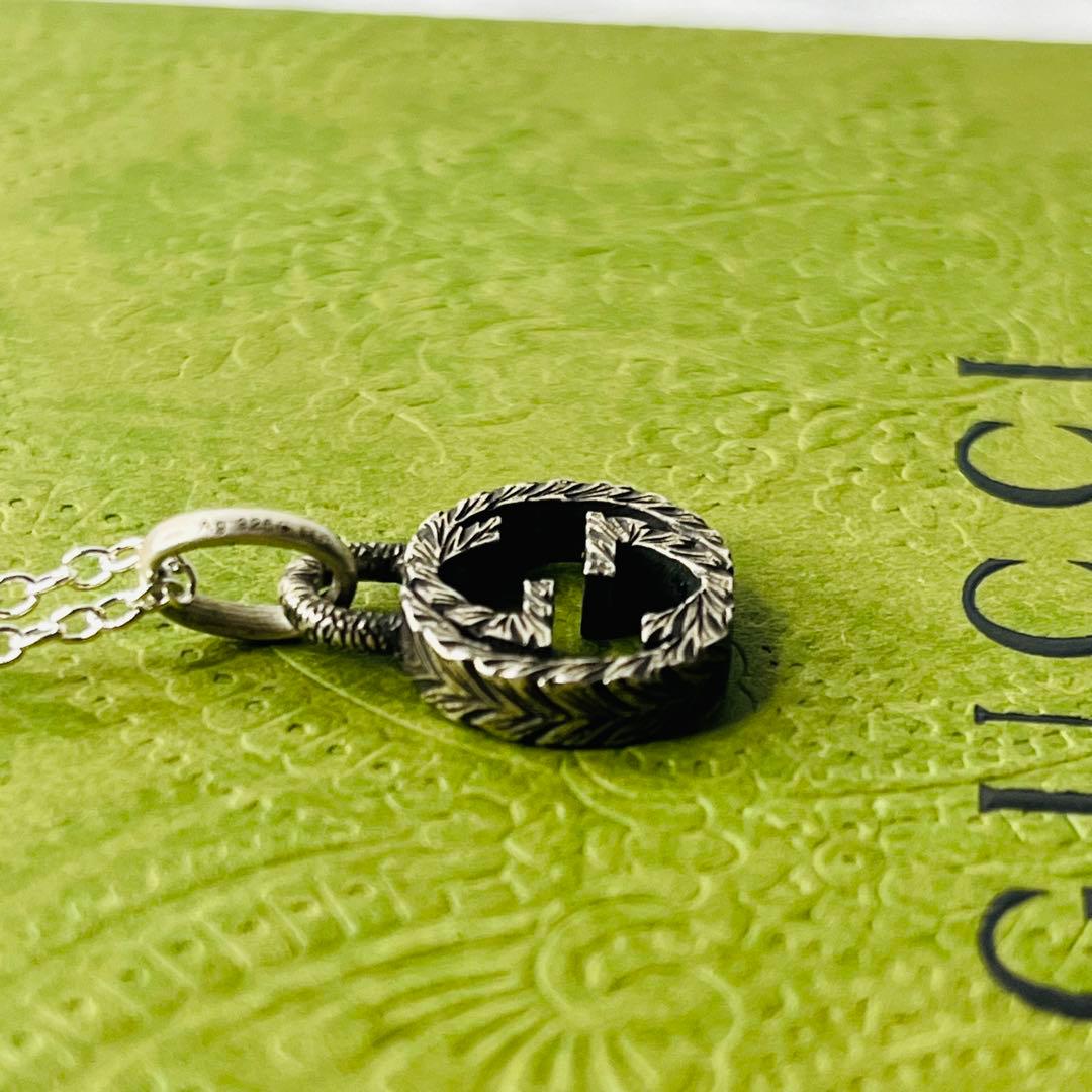 【極美品✨】GUCCI ネックレス インターロッキングG アラベスク 燻加工