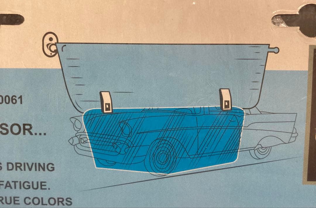 ◉ アクセサリー クリップオン サンバイザー 旧車 ビンテージ レトロ ブルー