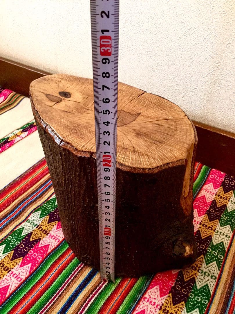 完売　天然樫の木で作成【森を感じられる切り株台】ミニテーブル/切り株椅子