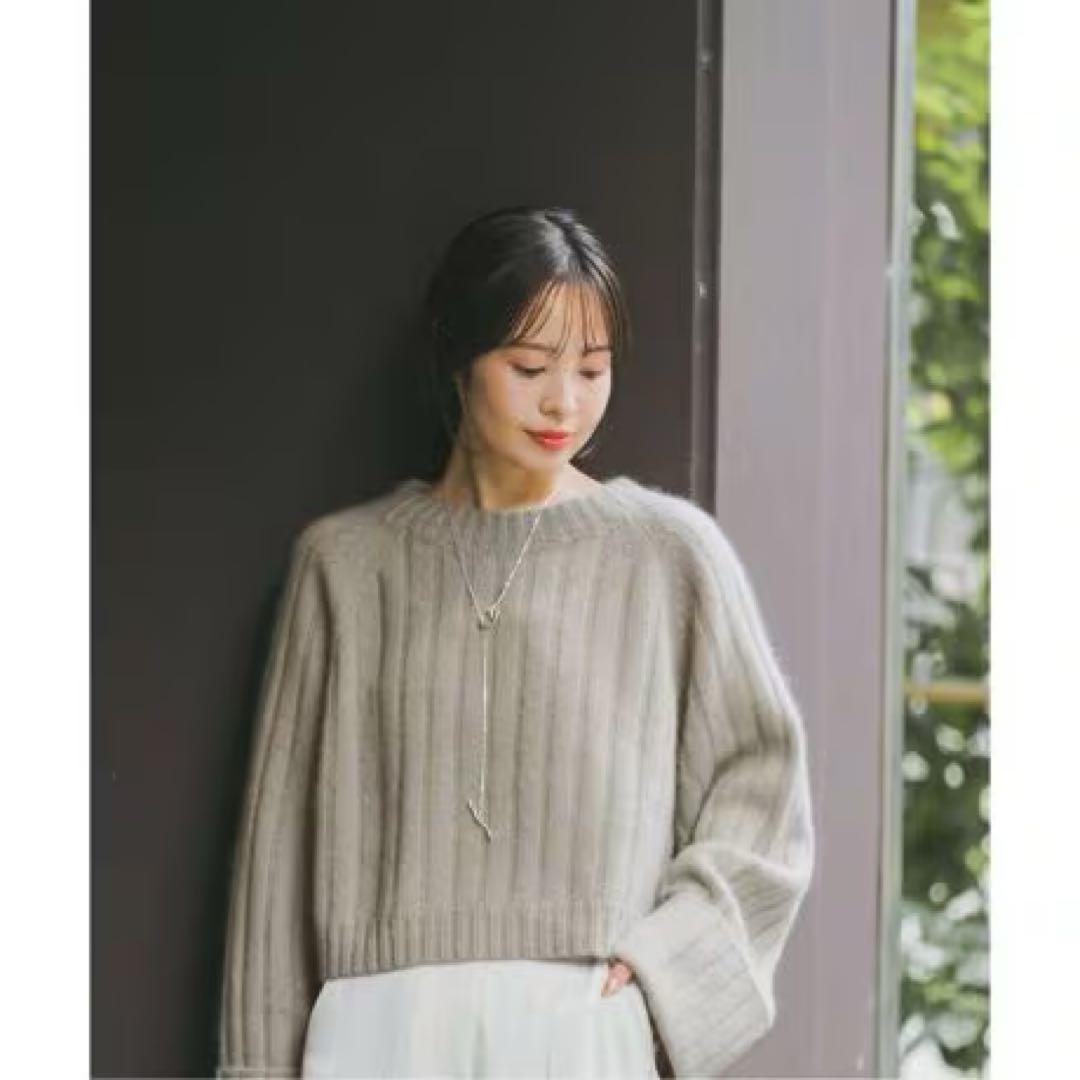 Noble ヤク ワイドリブニットプルオーバー グレーA