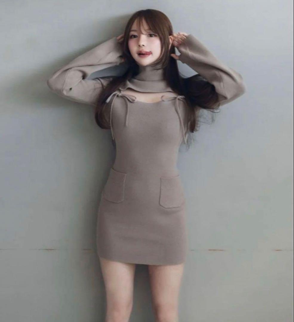 andmary bebe mini dress　グレージュ