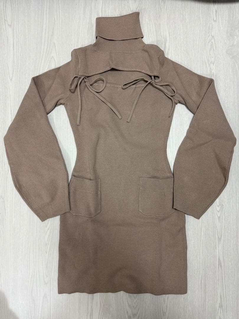 andmary bebe mini dress　グレージュ