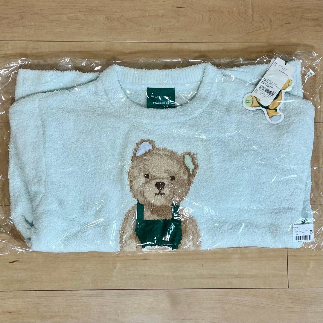 スタバ ジェラピケ パウダーベア ジャガード プルオーバー ミントグリーン