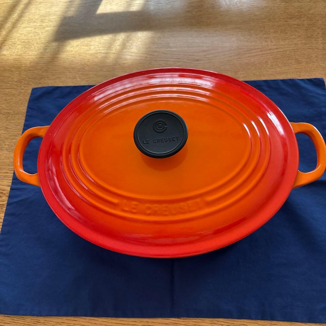 ル・クルーゼ 27センチ オーバル鍋 オレンジ