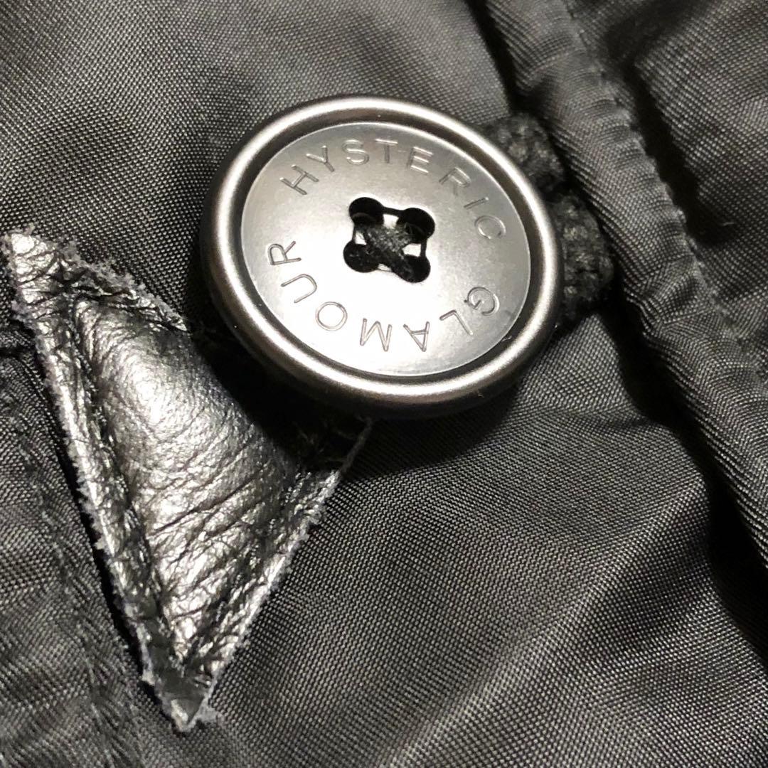 ヒステリックグラマー フードファー付き フライトジャケット アーム刺繍ロゴ付き