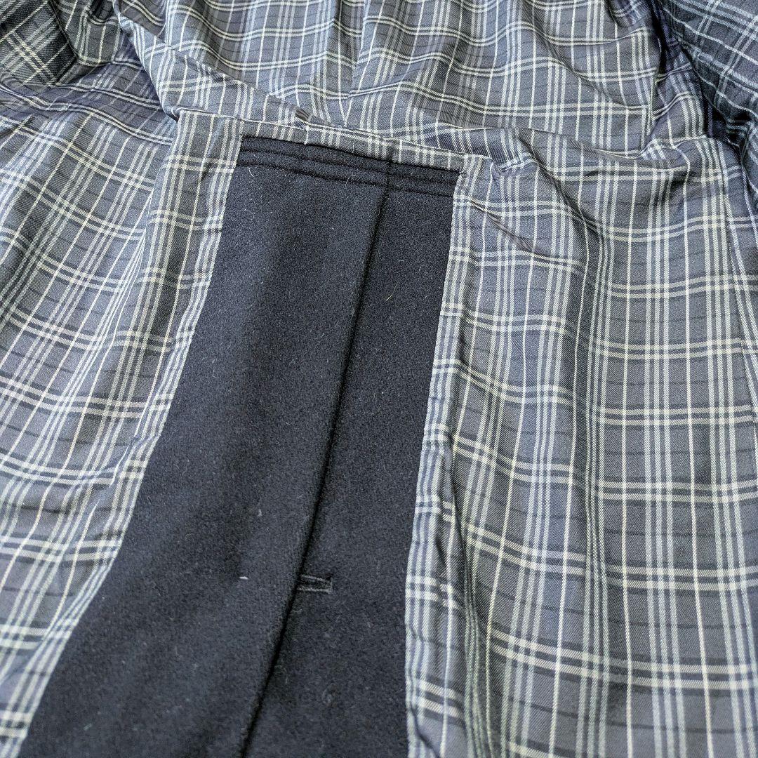 バーバリーブラックレーベル ナポレオンコートカシミヤ混 ホースロゴ 黒M