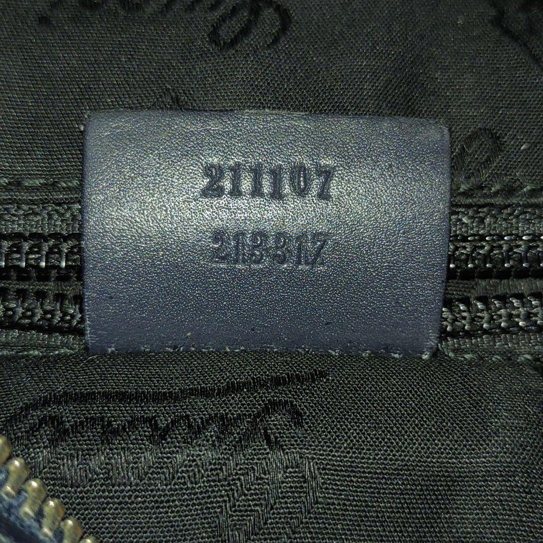 グッチ ショルダーバッグ PVC レザー A4可 GG柄 ネイビー