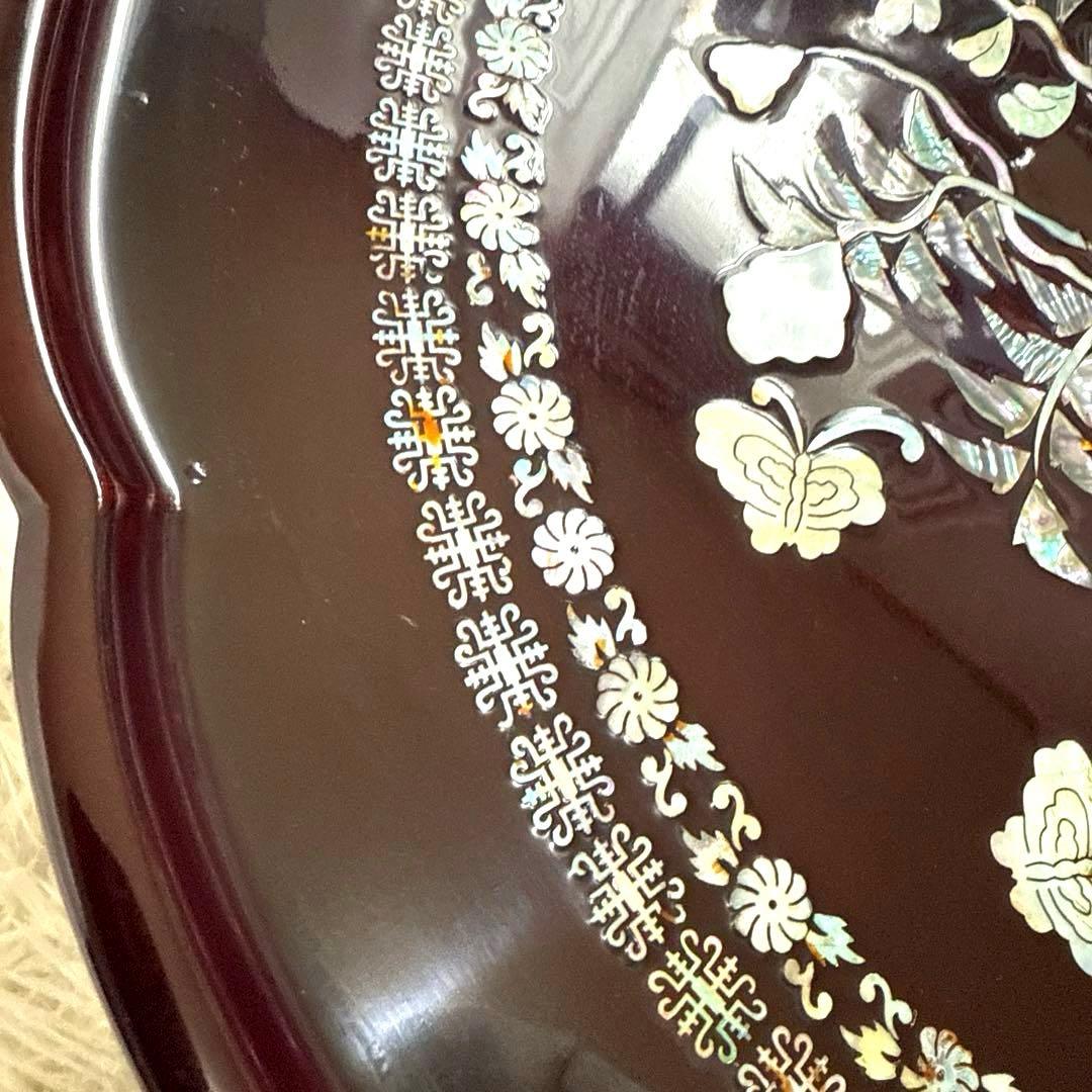 【美品】韓国伝統工芸 螺鈿細工 貝殻細工　ちゃぶ台　ローテーブル　座卓　折り畳み