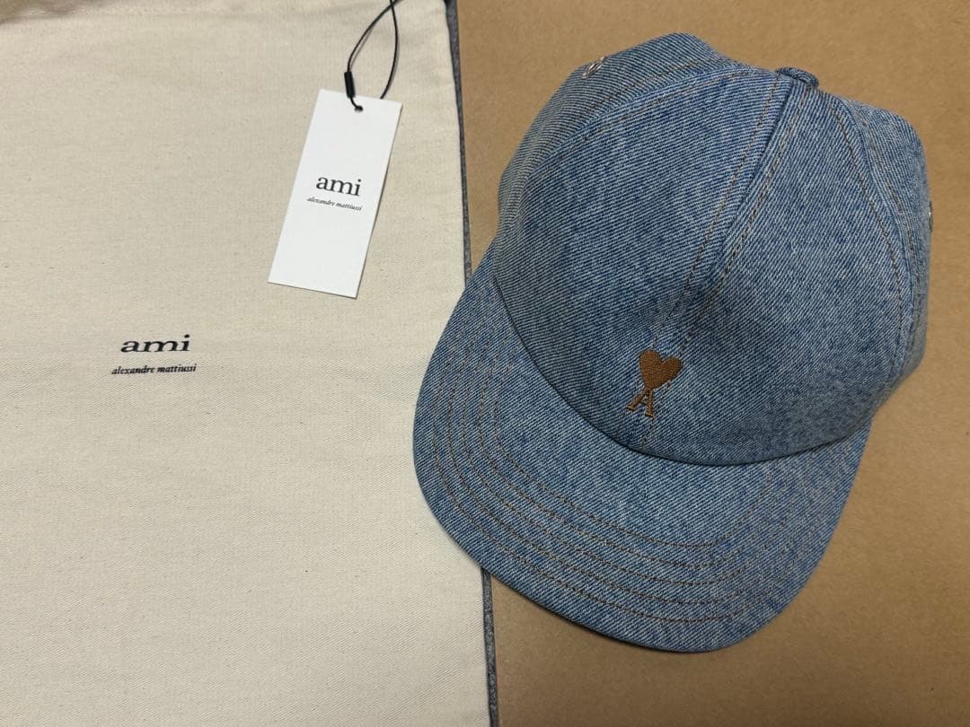 ブルー コットン AMI DE COEUR エンブロイダリー キャップ