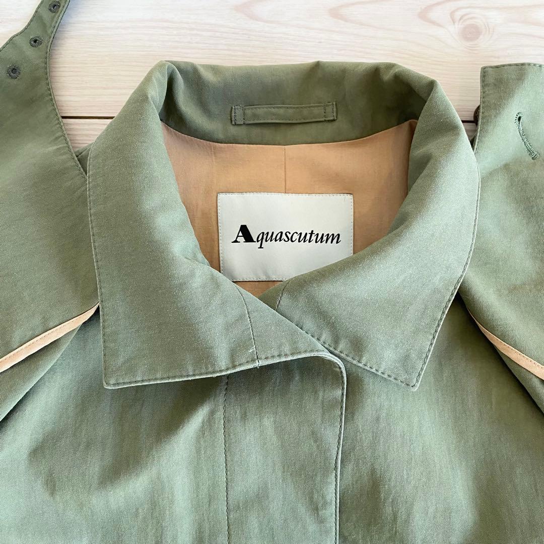 定価132000円 アクアスキュータム コットンナイロン ビッグシルエットコート