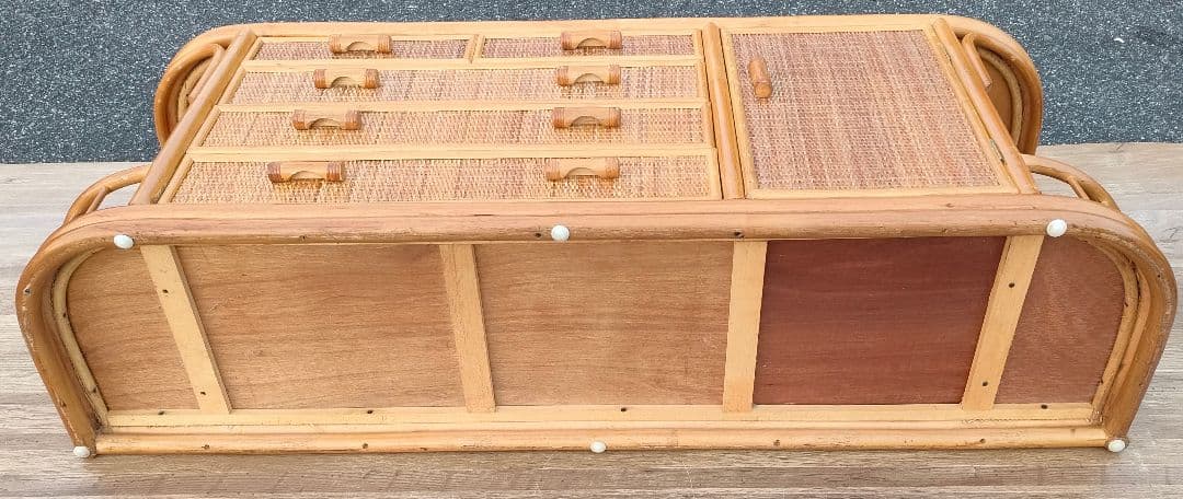 [ビンテージ]ラタン キャビネット サイドボード 籐