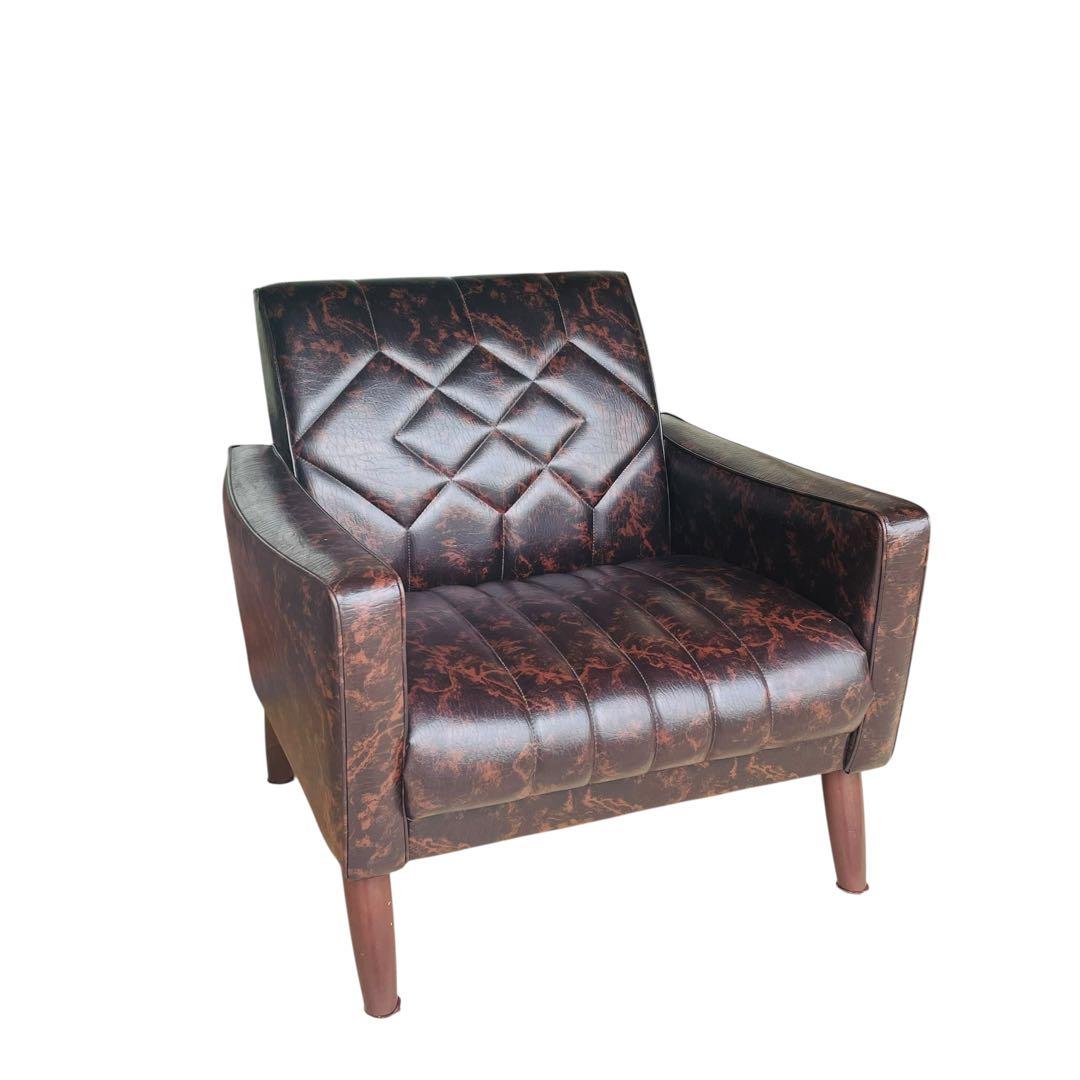 オールド カリモク 【超希少】ロビーチェア マーブル ブラウン ソファ シングル