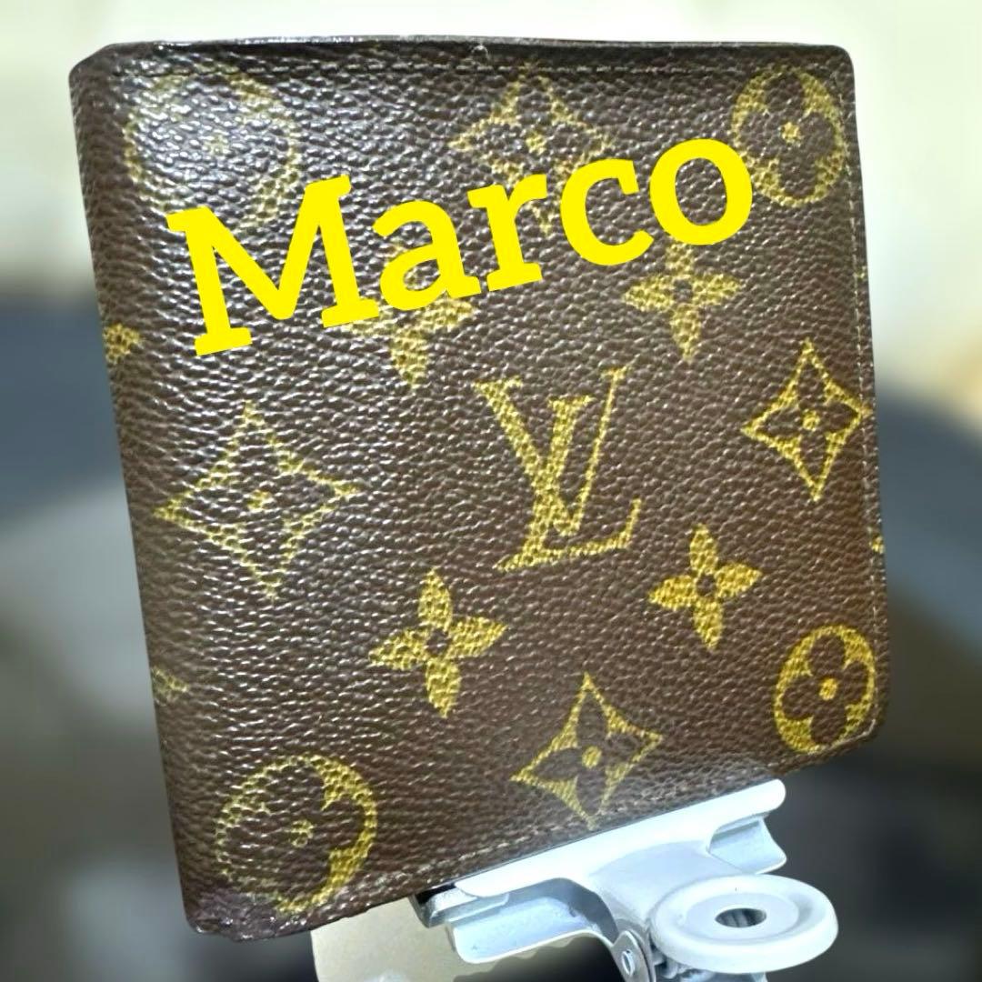 ③☆良品☆モノグラム♪マルコ☆2つ折り財布★ポケットあり