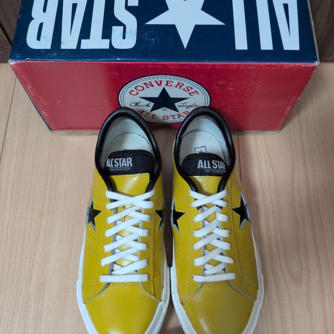 【US4.5】ワンスター　 マスタード×黒　 レザー one star　黄色