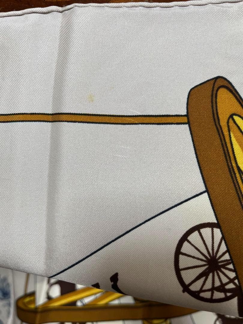 エルメス PARIS qui ROULE カレ90 スカーフ シルク 馬車 車輪