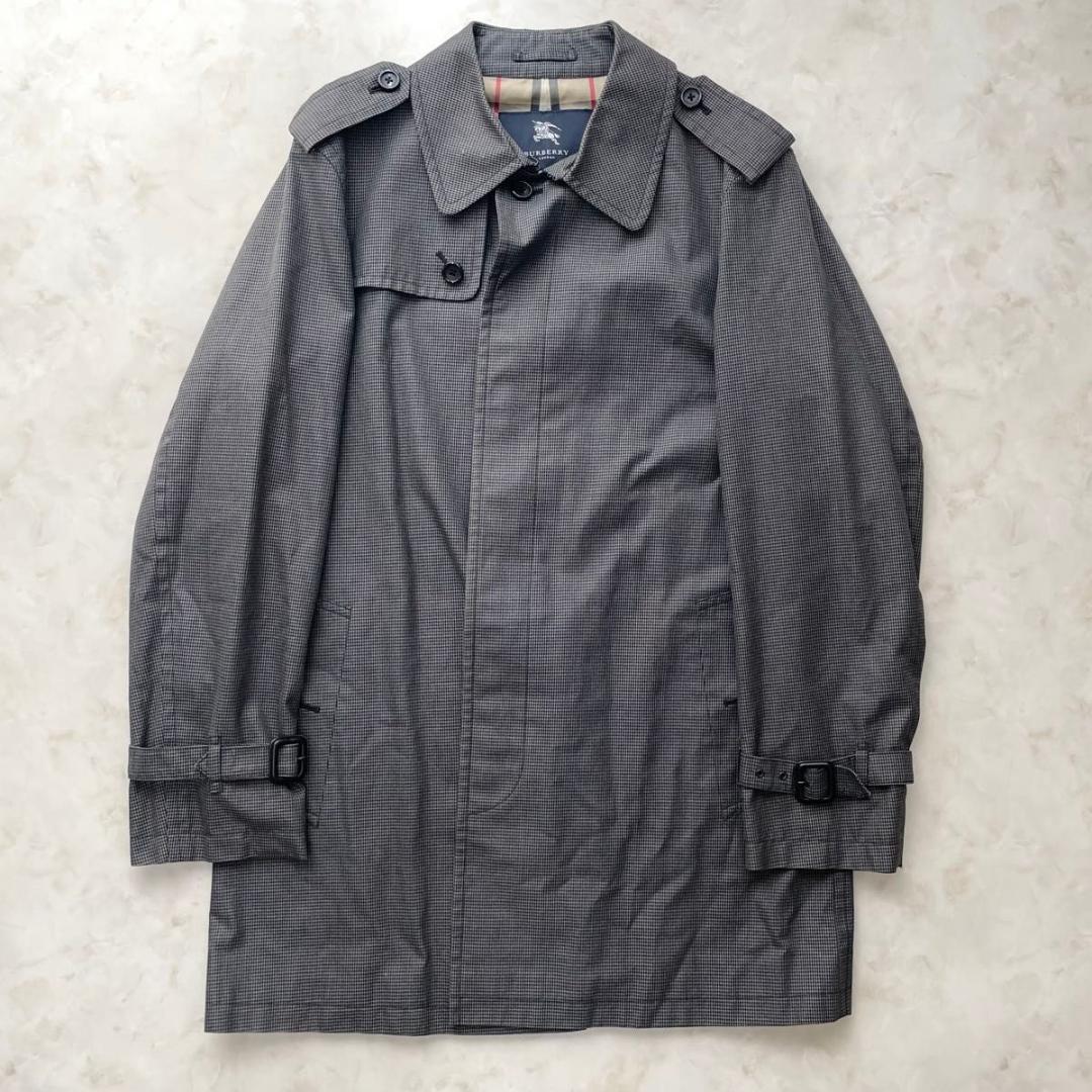 BURBERRY LONDON 千鳥柄ステンカラーコート　ノバチェック　LL