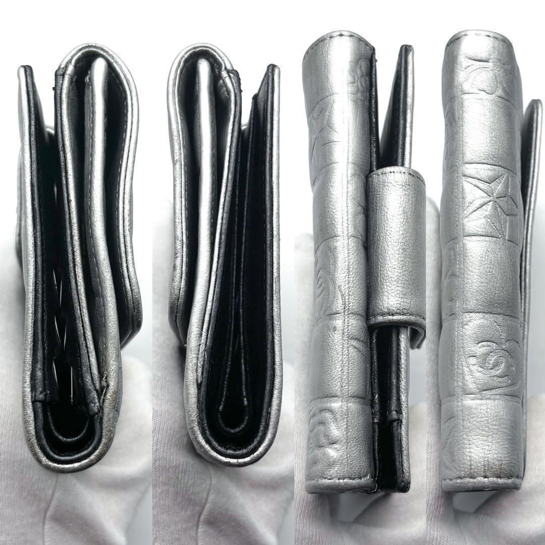 【美品✨】シャネル 財布 アイコンライン Wホック 二つ折 SV