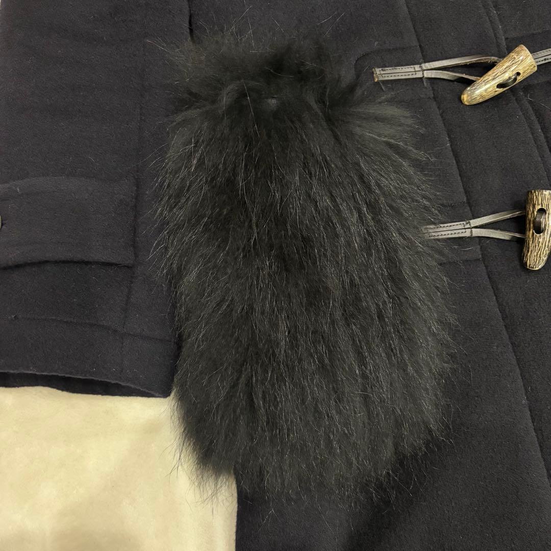 ボーダーズアットバルコニー ダッフルコート　カシミヤ混　ネイビー