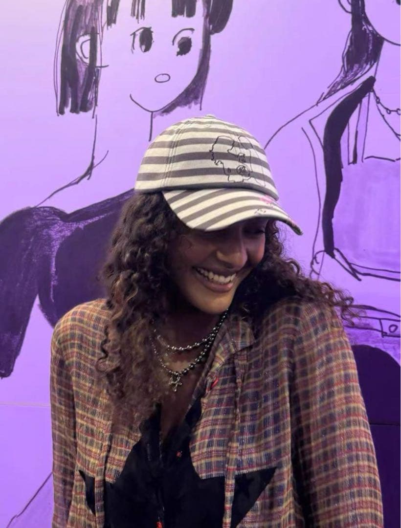 即購可GRAPE PRINTED STRIPED CAP