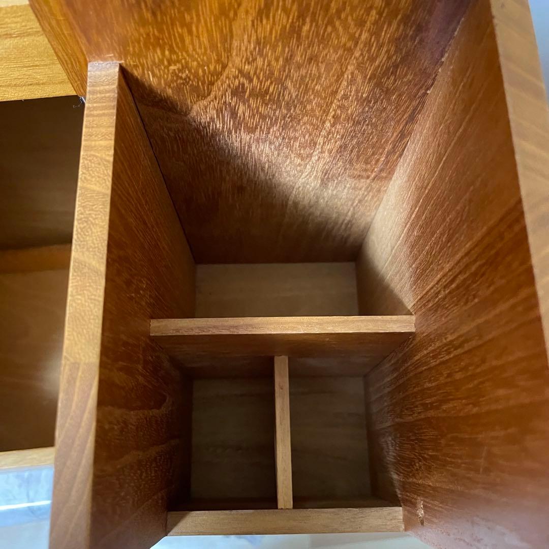 化粧箱 木目 三面鏡 木製 レトロ メイクボックス ドレッサー